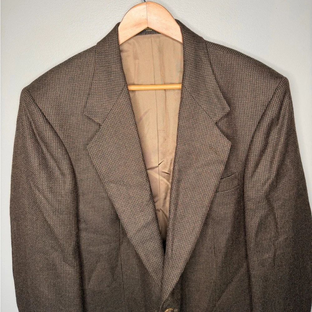 Oscar de la Renta x Vintage 80s Wool Micro Herringbone Blazer